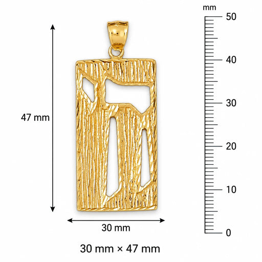 Chai Charm Pendant 14k Gold (8.4 Grams) Yellow Gold 14k