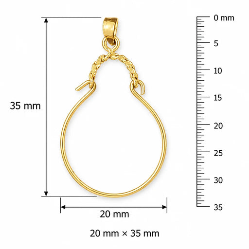Charm Holder Charm Pendant 14k Gold (0.9 Grams) Yellow Gold 14k
