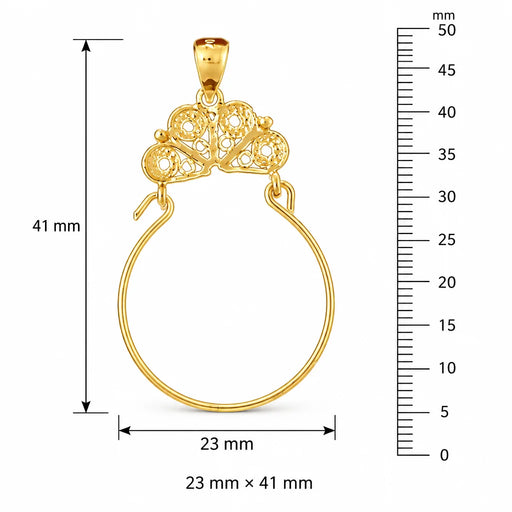 Charm Holder Charm Pendant 14k Gold (1.9 Grams) Yellow Gold 14k