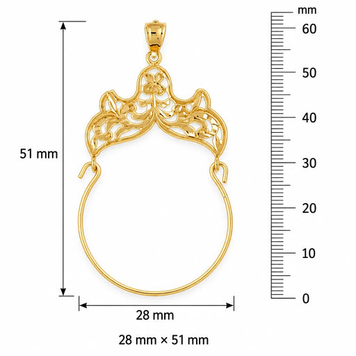 Charm Holder Charm Pendant 14k Gold (2.2 Grams) Yellow Gold 14k