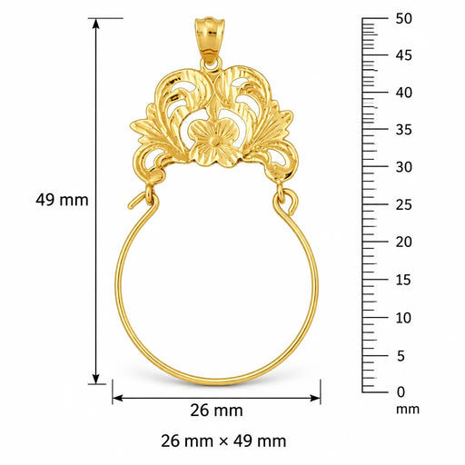 Charm Holder Charm Pendant 14k Gold (2.5 Grams) Yellow Gold 14k