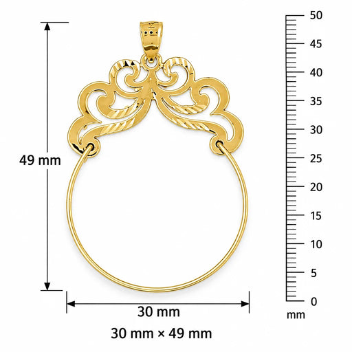 Charm Holder Charm Pendant 14k Gold (2.6 Grams) Yellow Gold 14k