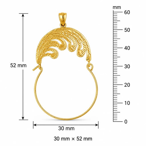 Charm Holder Charm Pendant 14k Gold (3 Grams) Yellow Gold 14k