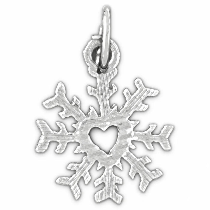 Christmas Snowflake Charm Pendant 14k Gold (0.4 Grams) White Gold 14k