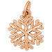 Christmas Snowflake Charm Pendant 14k White Gold Rose Gold 14k