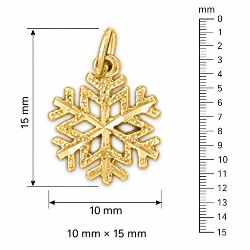 Christmas Snowflake Charm Pendant 14k White Gold Yellow Gold 14k