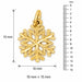 14K Yellow Gold variant – Christmas Snowflake Charm Pendant 14k White Gold – dimensions and size guide