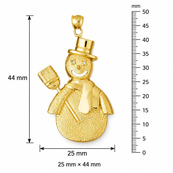 Christmas Snowman Charm Pendant 14k Gold (8.2 Grams) Yellow Gold 14k