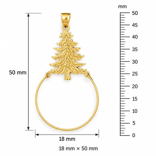 Christmas Tree Charm Holder Charm Pendant 14k Gold Yellow Gold 14k