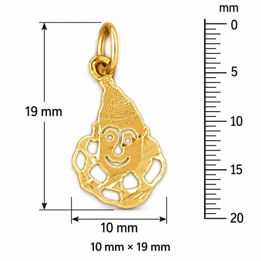 Clown Charm Pendant 14k Gold (0.5 Grams) Yellow Gold 14k