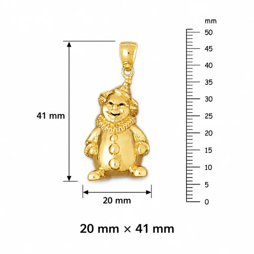 Clown Charm Pendant 14k Gold (13.5 Grams) Yellow Gold 14k