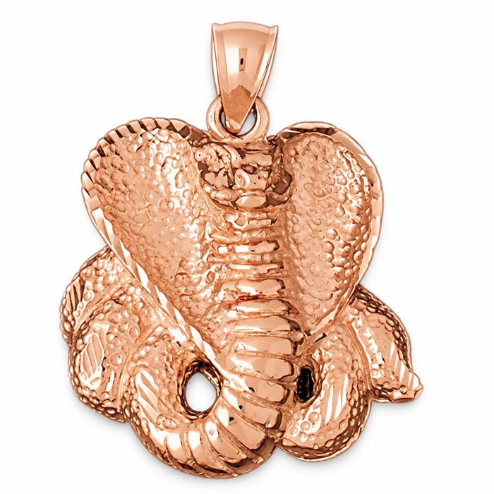 Cobra Snake Charm Pendant 14k Gold (14.5 Grams) Rose Gold 14k