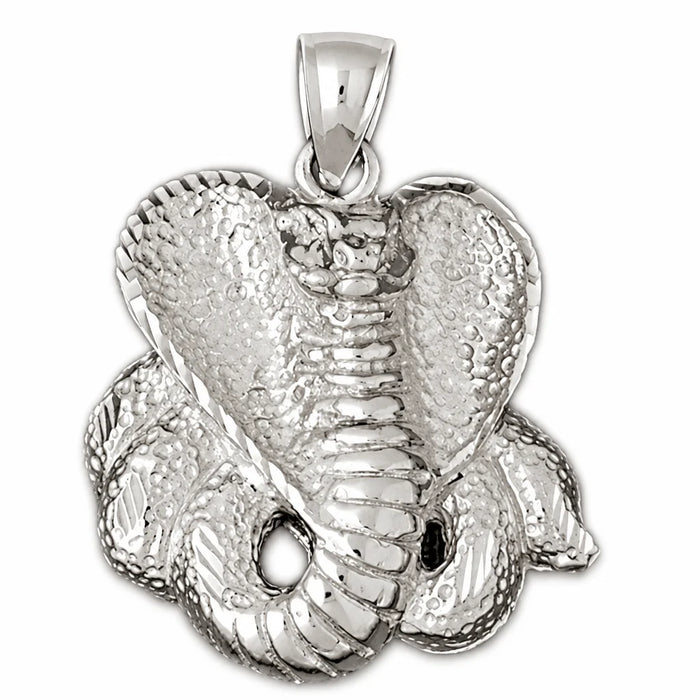 Cobra Snake Charm Pendant 14k Gold (14.5 Grams) White Gold 14k