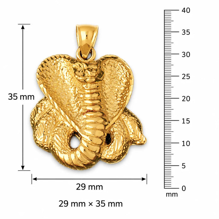 Cobra Snake Charm Pendant 14k Gold (14.5 Grams) Yellow Gold 14k