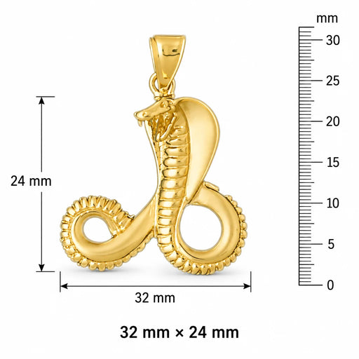 Cobra Snake Charm Pendant 14k Gold (4.4 Grams) Yellow Gold 14k