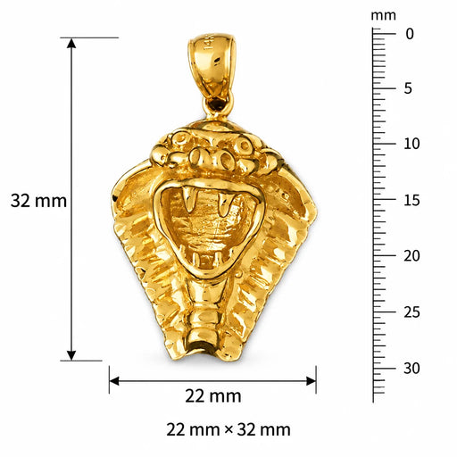 Cobra Snake Head Charm Pendant 14k Gold (8.5 Grams) Yellow Gold 14k