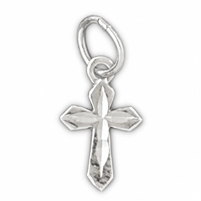 Cross Charm Pendant 14k Gold (0.3 Grams) White Gold 14k