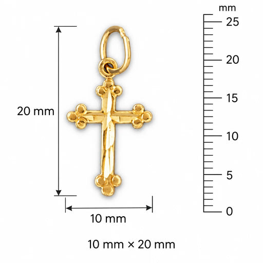 Cross Charm Pendant 14k Gold (0.4 Grams) Yellow Gold 14k