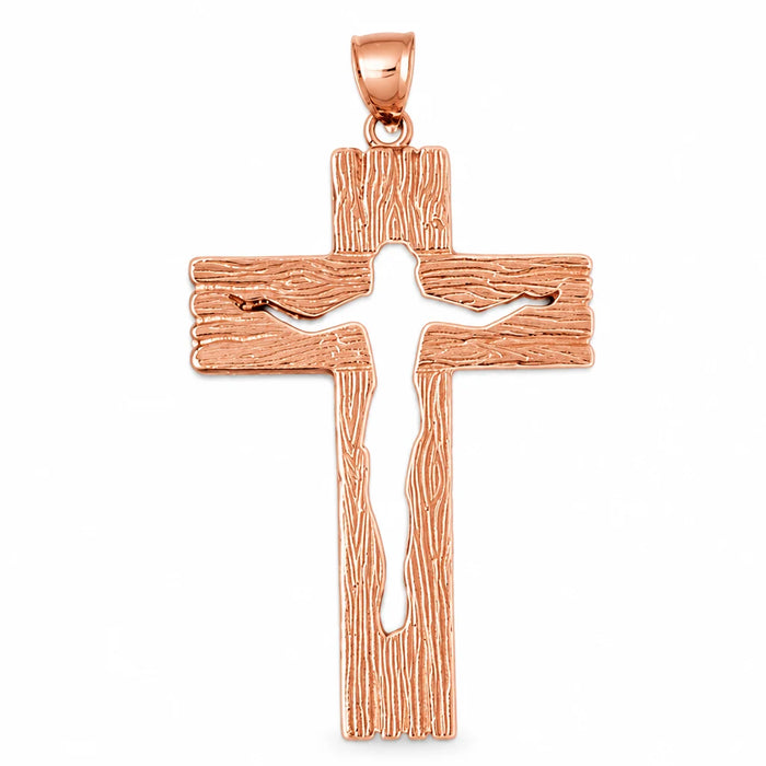 Cross Charm Pendant 14k Gold (10.1 Grams) Rose Gold 14k