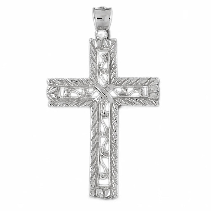 Cross Charm Pendant 14k Gold (10.2 Grams) White Gold 14k