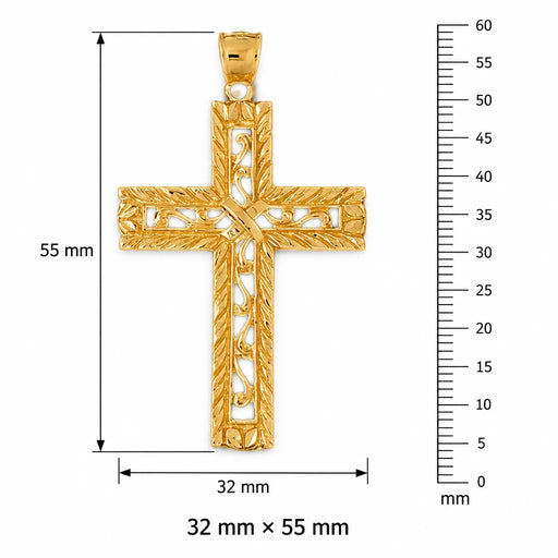 Cross Charm Pendant 14k Gold (10.2 Grams) Yellow Gold 14k