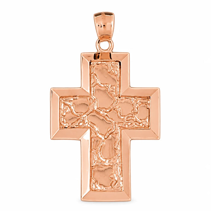 Cross Charm Pendant 14k Gold (11.6 Grams) Rose Gold 14k
