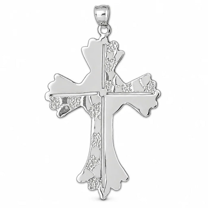 Cross Charm Pendant 14k Gold (13.1 Grams) White Gold 14k
