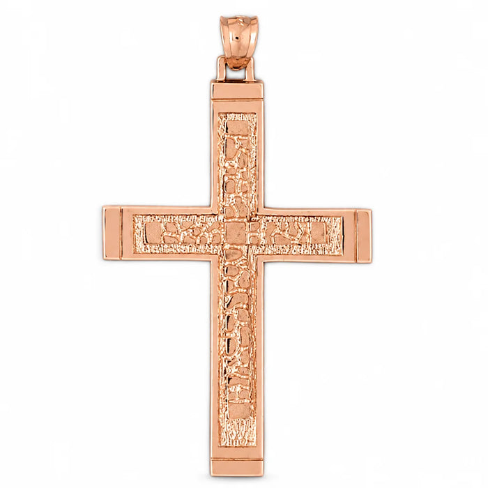 Cross Charm Pendant 14k Gold (13.7 Grams) Rose Gold 14k
