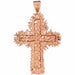 Cross Charm Pendant 14k Gold (34.4 Grams) Rose Gold 14k