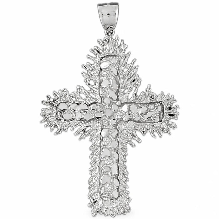 Cross Charm Pendant 14k Gold (34.4 Grams) White Gold 14k