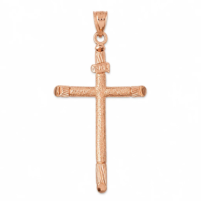 Cross Charm Pendant 14k Gold (6.7 Grams) Rose Gold 14k