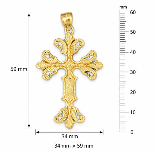 Cross Charm Pendant 14k Gold (7.9 Grams) Yellow Gold 14k