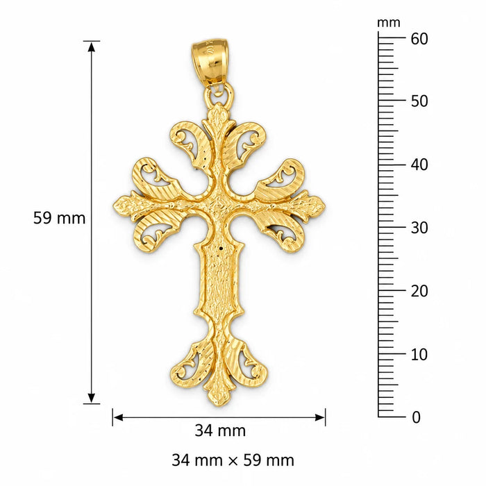 Cross Charm Pendant 14k Gold (7.9 Grams) Yellow Gold 14k