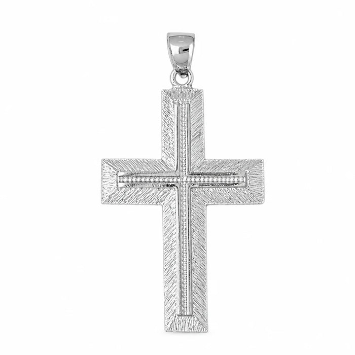 Cross Charm Pendant 14k Gold (8.3 Grams) White Gold 14k