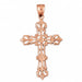 Cross Charm Pendant 14k Gold (8.4 Grams) Rose Gold 14k