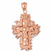 Cross Charm Pendant 14k Gold (8.8 Grams) Rose Gold 14k