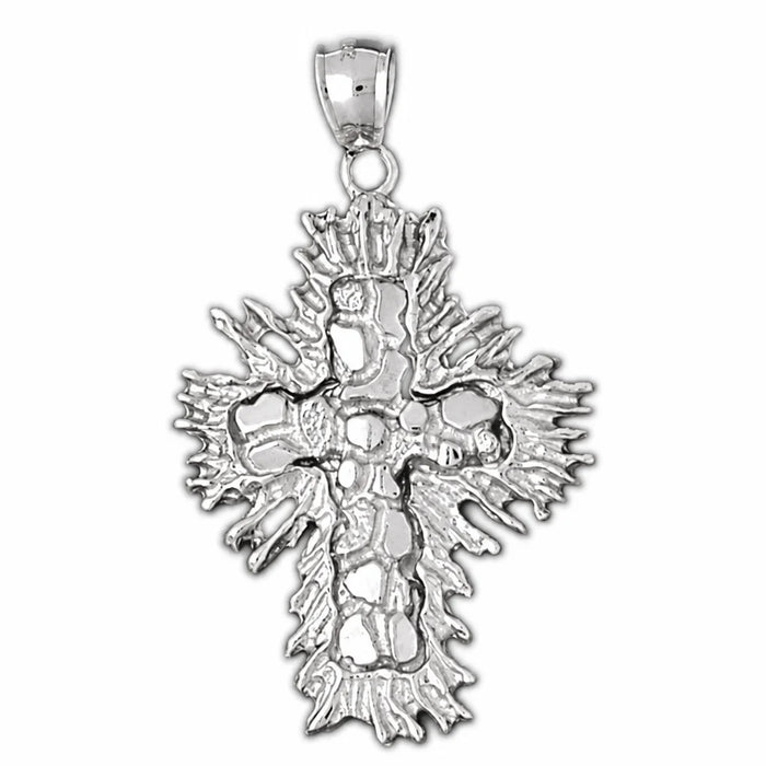 Cross Charm Pendant 14k Gold (8.8 Grams) White Gold 14k