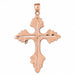 Cross Charm Pendant 14k Gold (9.4 Grams) Rose Gold 14k