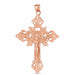Cross with Jesus Figurine Charm Pendant 14k Gold (11.1 Grams) Rose Gold 14k