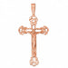 Cross with Jesus Figurine Charm Pendant 14k Gold (7.4 Grams) Rose Gold 14k