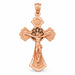 Cross with Jesus Figurine Charm Pendant 14k Gold (7 Grams) Rose Gold 14k