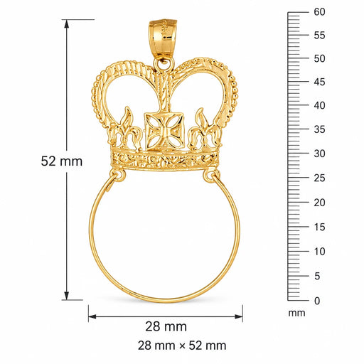 Crown Charm Holder Charm Pendant 14k Gold Yellow Gold 14k