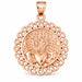 Crown Heart Gladdah Charm Pendant 14k Gold (8 Grams) Rose Gold 14k
