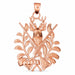 Deer and Hunting Guns Charm Pendant 14k Two Tone Yellow and White Gold Rose Gold 14k