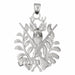 Deer and Hunting Guns Charm Pendant 14k Two Tone Yellow and White Gold White Gold 14k