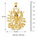 Deer and Hunting Guns Charm Pendant 14k Two Tone Yellow and White Gold Yellow Gold 14k