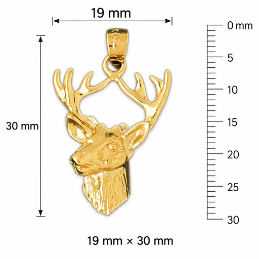 Deer Charm Pendant 14k Gold Yellow Gold 14k