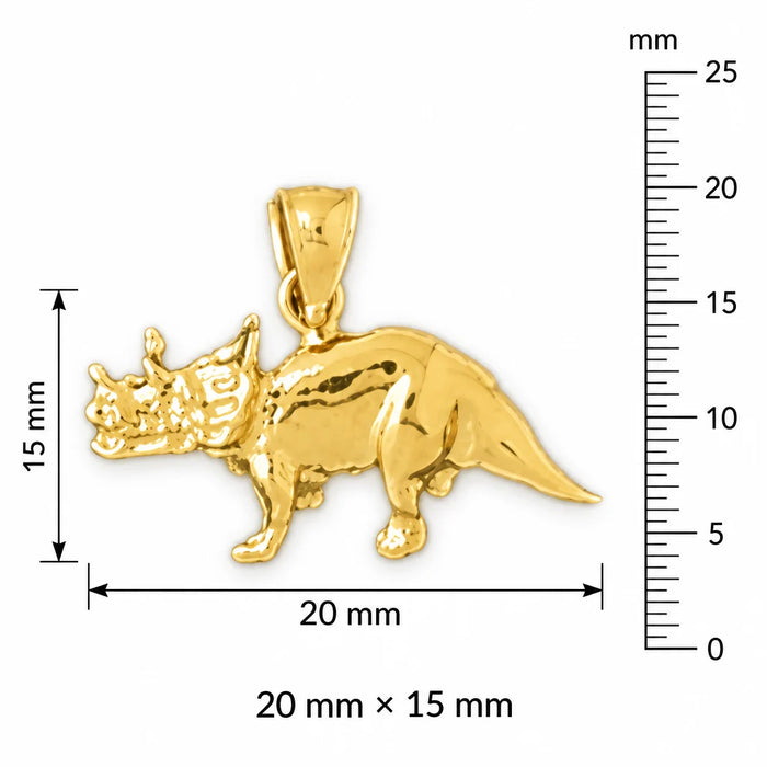 Dinosaur Charm Pendant 14k Gold (1.4 Grams) Yellow Gold 14k