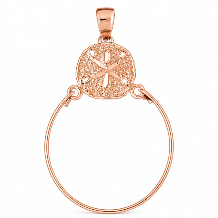 Dollar Sand Charm Holder Charm Pendant 14k Gold (1.8 Grams) Rose Gold 14k