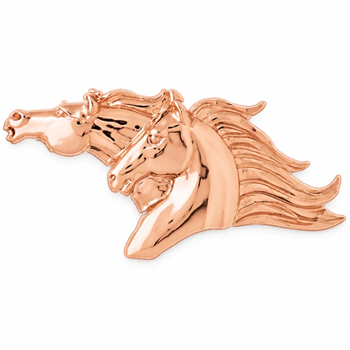 Double Horse Head Charm Pendant 14k Gold (8.6 Grams) Rose Gold 14k